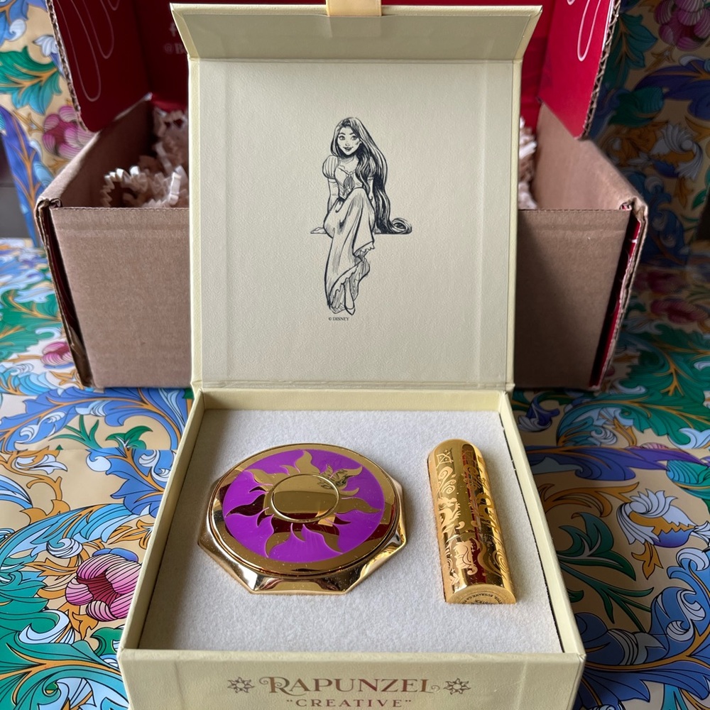 Besame Rapunzel compact and lipstick. Brand new and in box.